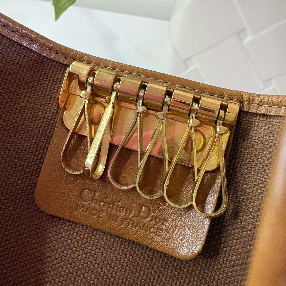 Christian Dior Vintage Honeycomb Canvas 6-Key Holder Case - Picture 4 of 8